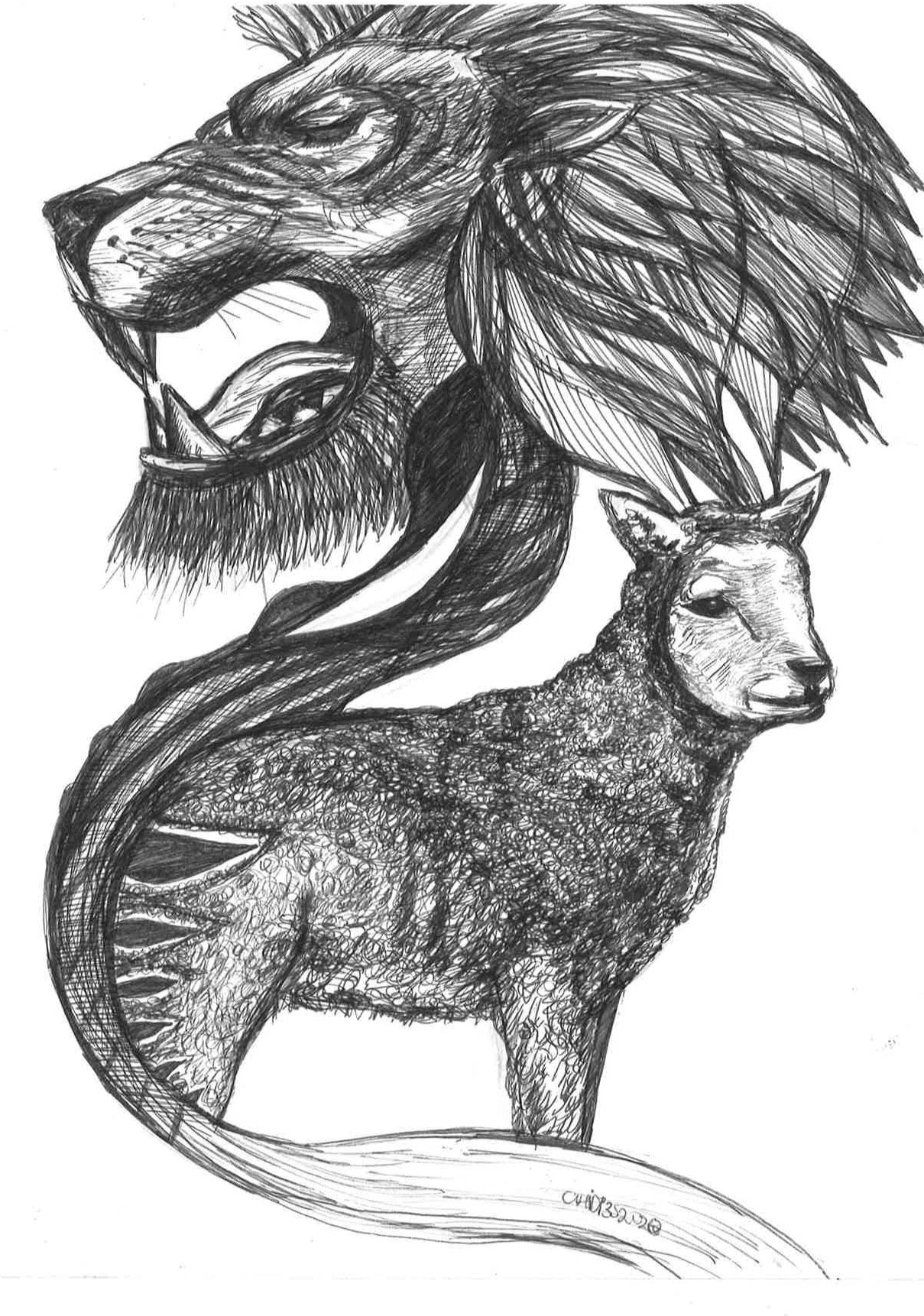 Chidi3s Art Print - Lion and the Lamb
