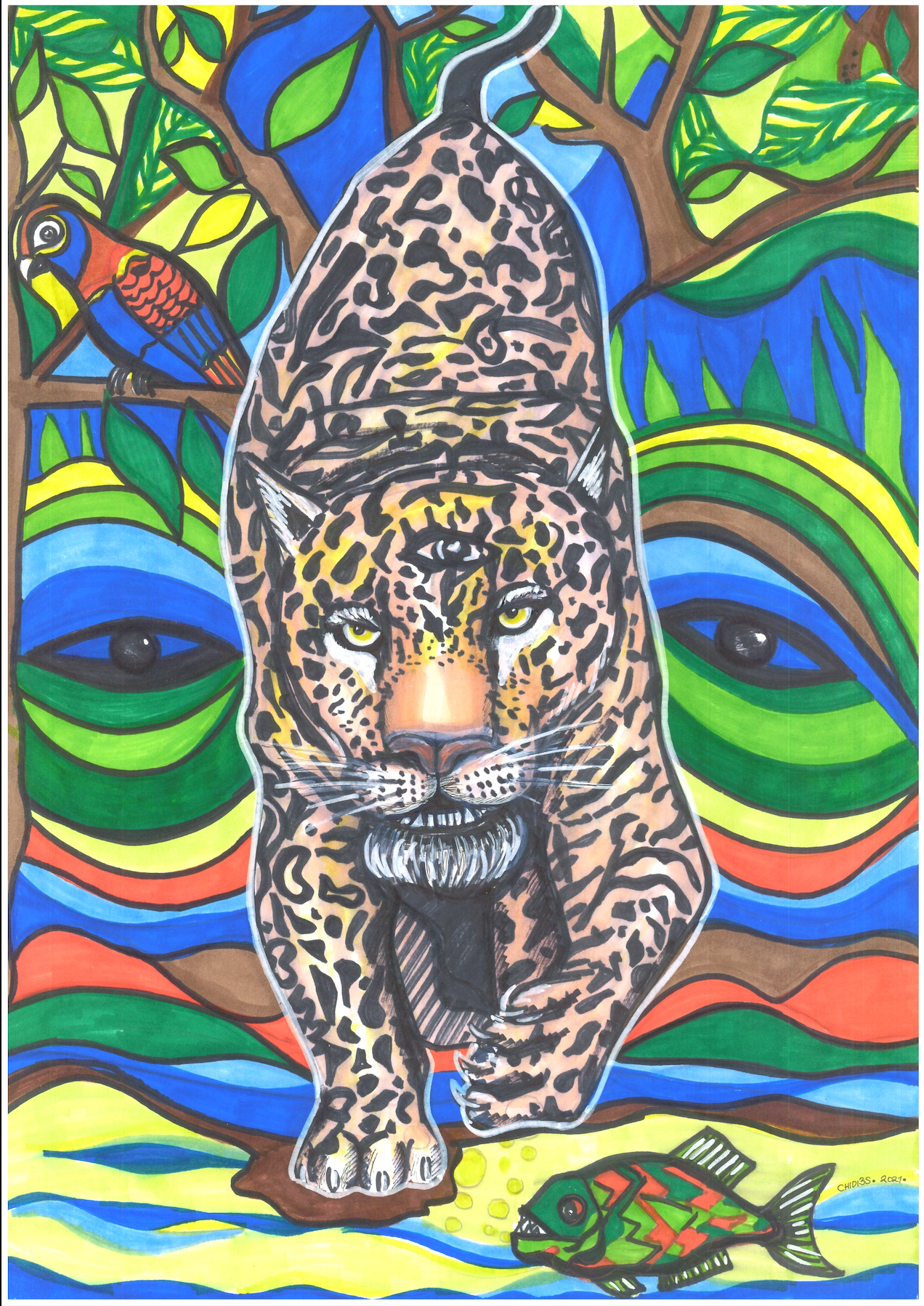 Chidi3s Art Print - Jaguar