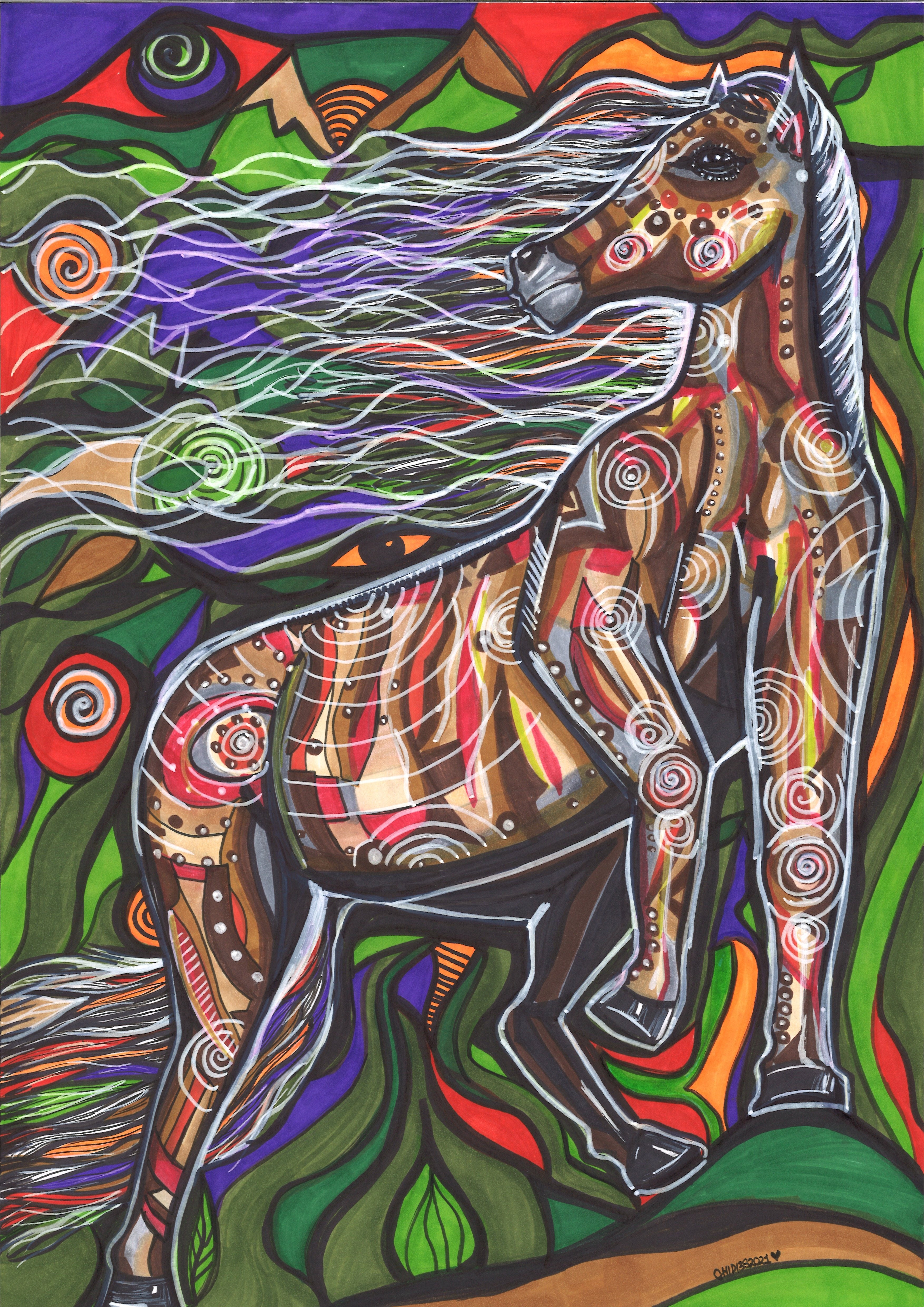 Chidi3s Art Print - Mustang